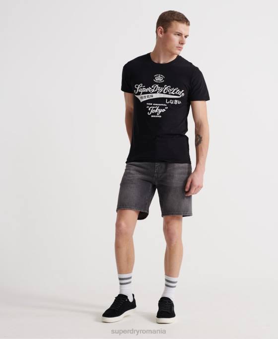 Superdry 05 pantaloni scurți conor conor îmbrăcăminte negru bărbați JX0Z370