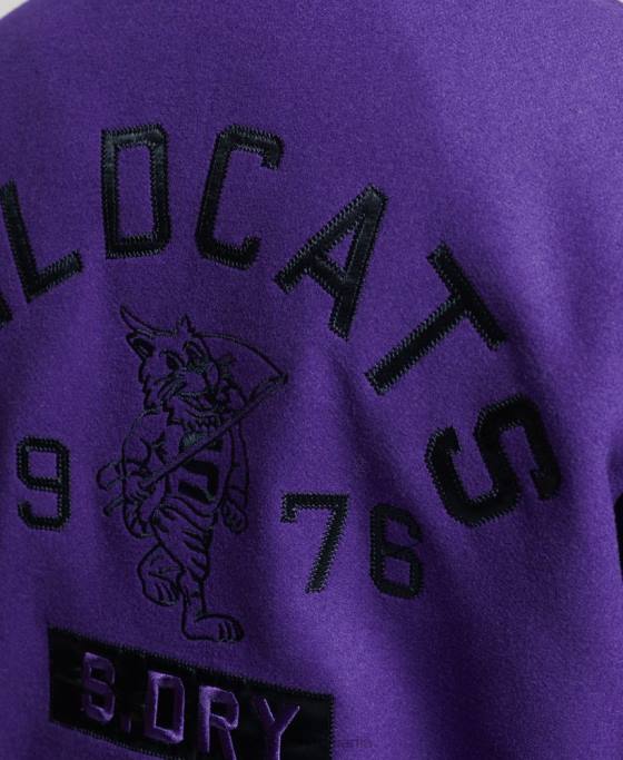 Superdry Bomber vintage mixt de varsity îmbrăcăminte Violet femei JX0Z5449
