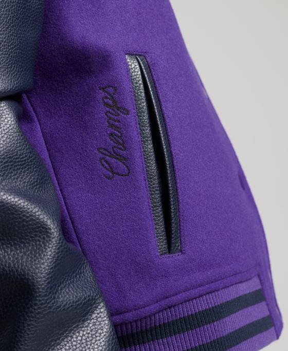 Superdry Bomber vintage mixt de varsity îmbrăcăminte Violet femei JX0Z5449