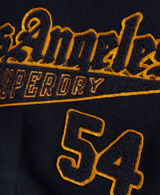 Superdry Bomber vintage mixt de varsity îmbrăcăminte marina femei JX0Z5553