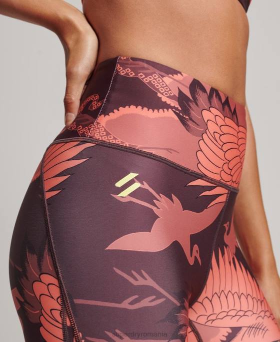 Superdry Core 7/8 colanti îmbrăcăminte roșu femei JX0Z4042