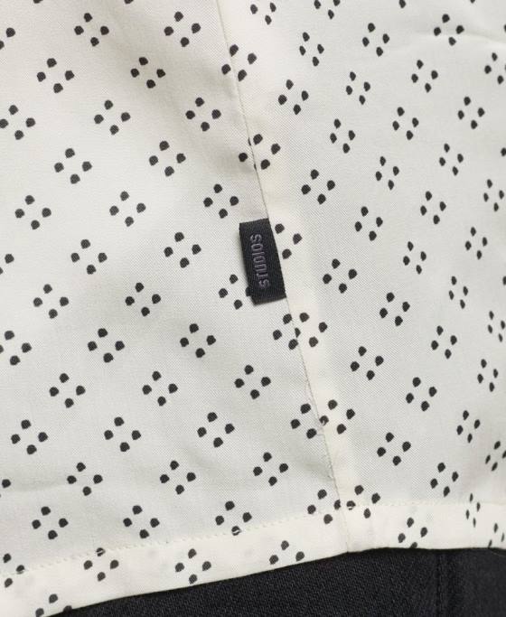 Superdry Cămașă cu mânecă lungă cu imprimeu anilor 70 îmbrăcăminte alb bărbați JX0Z145