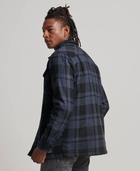 Superdry Căptușit Sherpa din lână Miller îmbrăcăminte gri inchis bărbați JX0Z195