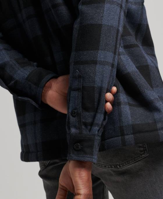 Superdry Căptușit Sherpa din lână Miller îmbrăcăminte gri inchis bărbați JX0Z195