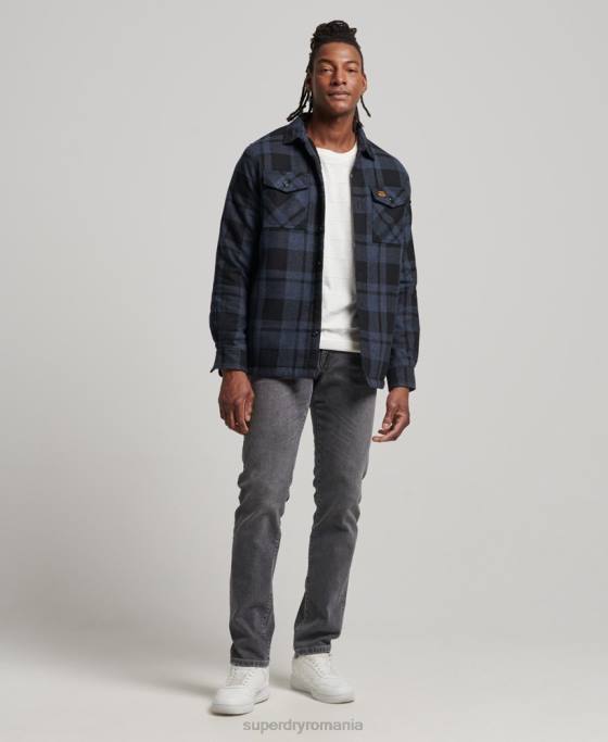Superdry Căptușit Sherpa din lână Miller îmbrăcăminte gri inchis bărbați JX0Z195