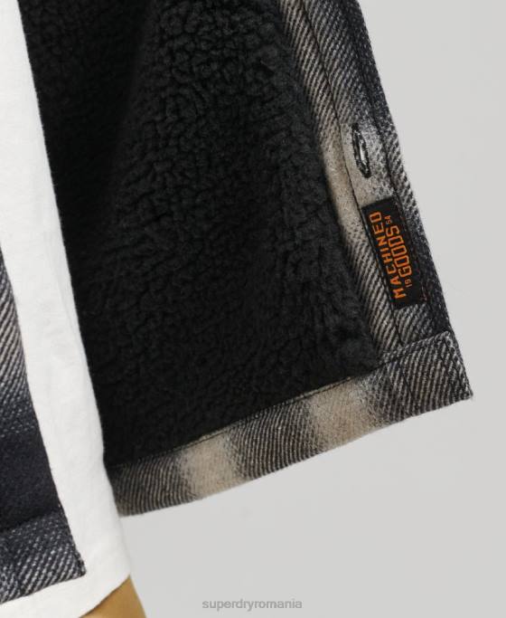Superdry Căptușit Sherpa din lână Miller îmbrăcăminte negru bărbați JX0Z174