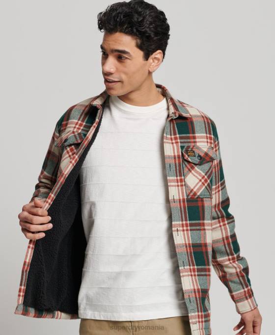 Superdry Căptușit Sherpa din lână Miller îmbrăcăminte verde bărbați JX0Z173