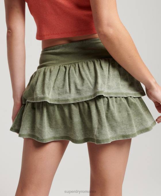 Superdry Fusta mini anilor 90 îmbrăcăminte kaki femei JX0Z4126