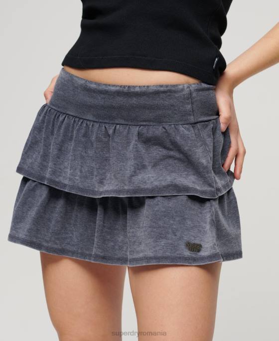 Superdry Fusta mini anilor 90 îmbrăcăminte marina femei JX0Z4117