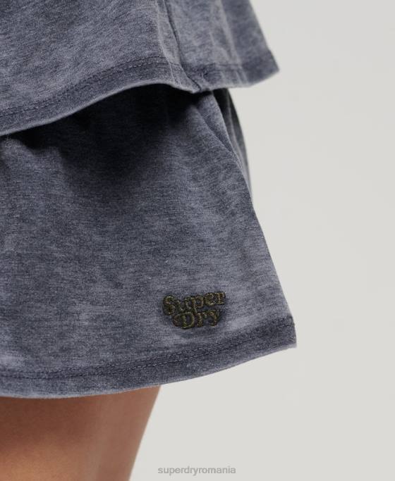 Superdry Fusta mini anilor 90 îmbrăcăminte marina femei JX0Z4117