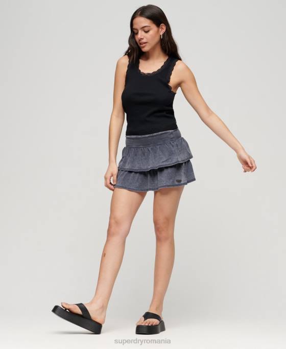 Superdry Fusta mini anilor 90 îmbrăcăminte marina femei JX0Z4117