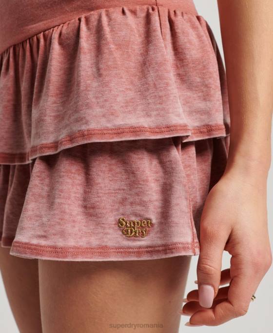 Superdry Fusta mini anilor 90 îmbrăcăminte roz femei JX0Z4123