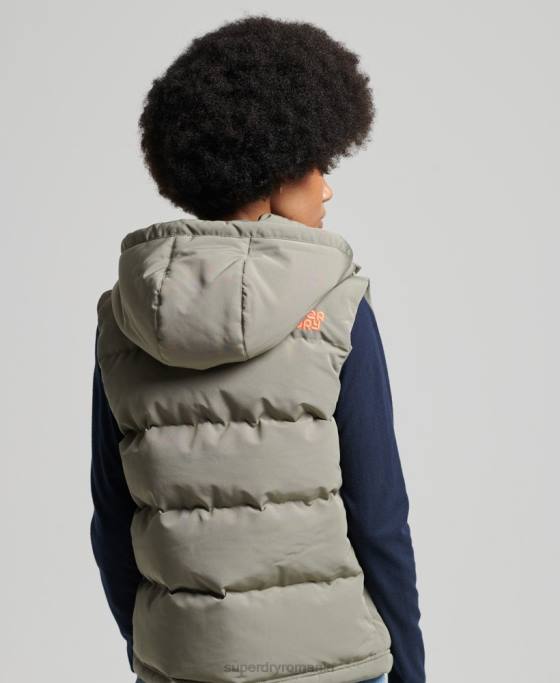 Superdry Gilet Everest cu glugă de epocă îmbrăcăminte kaki femei JX0Z3547