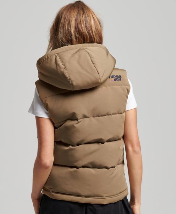 Superdry Gilet Everest cu glugă de epocă îmbrăcăminte maro femei JX0Z3531