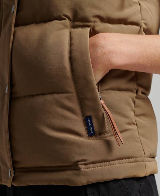 Superdry Gilet Everest cu glugă de epocă îmbrăcăminte maro femei JX0Z3531