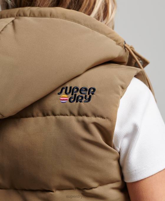 Superdry Gilet Everest cu glugă de epocă îmbrăcăminte maro femei JX0Z3531