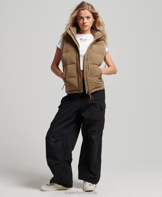 Superdry Gilet Everest cu glugă de epocă îmbrăcăminte maro femei JX0Z3531