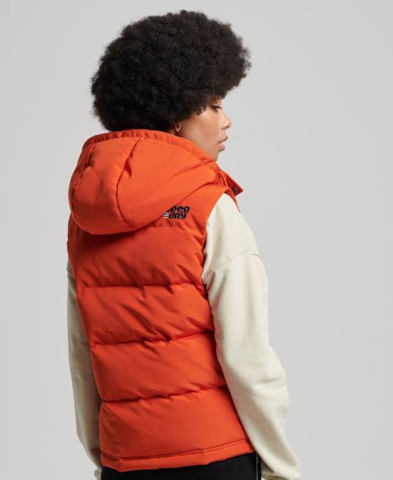 Superdry Gilet Everest cu glugă de epocă îmbrăcăminte portocale femei JX0Z3621