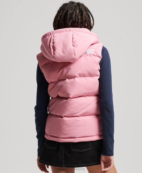 Superdry Gilet Everest cu glugă de epocă îmbrăcăminte roz femei JX0Z3556