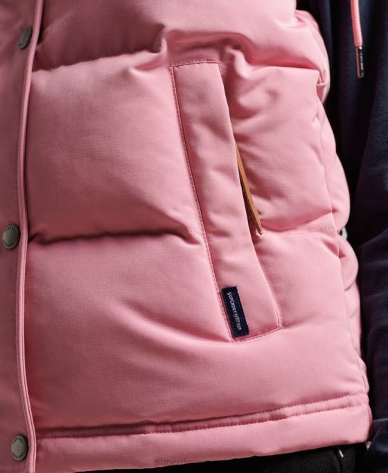 Superdry Gilet Everest cu glugă de epocă îmbrăcăminte roz femei JX0Z3556