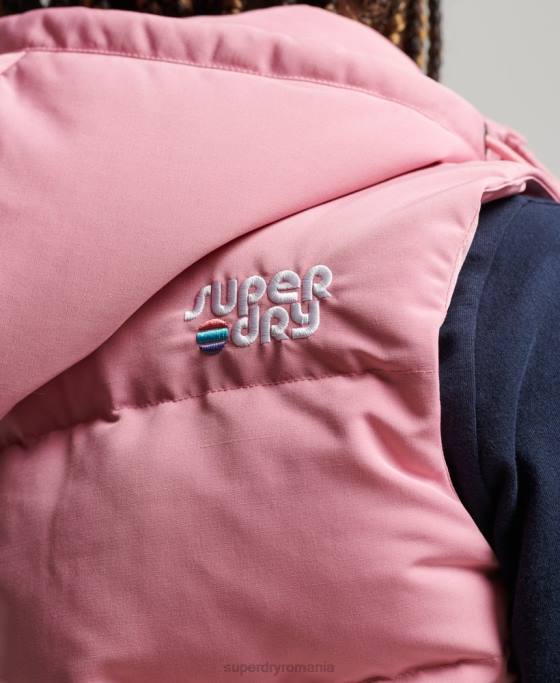 Superdry Gilet Everest cu glugă de epocă îmbrăcăminte roz femei JX0Z3556