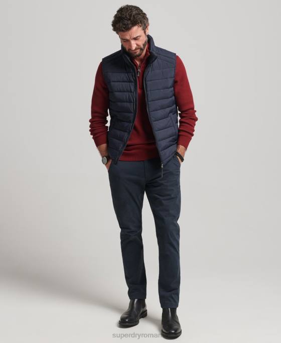 Superdry Gilet căptușit ușor îmbrăcăminte marina bărbați JX0Z4590