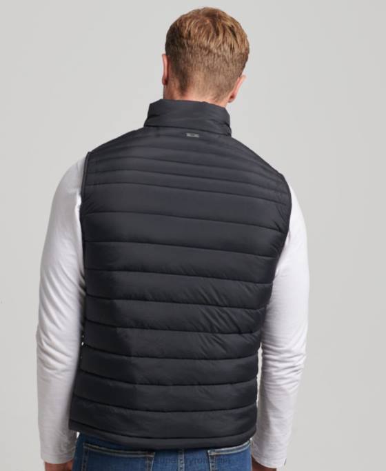 Superdry Gilet căptușit ușor îmbrăcăminte negru bărbați JX0Z4435