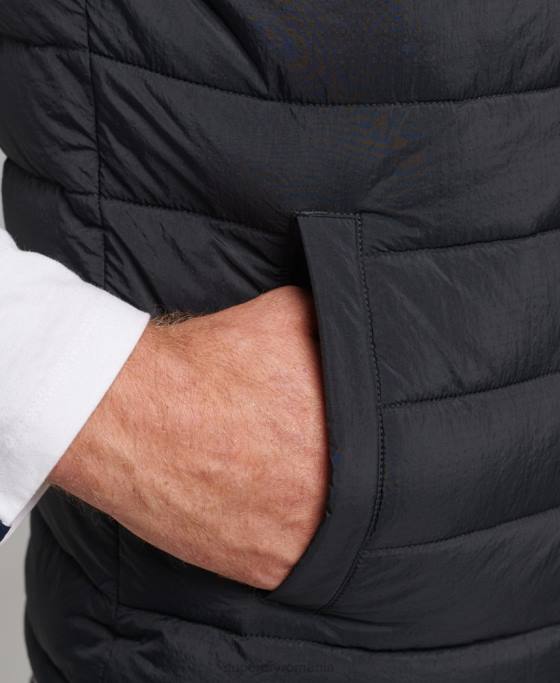 Superdry Gilet căptușit ușor îmbrăcăminte negru bărbați JX0Z4435