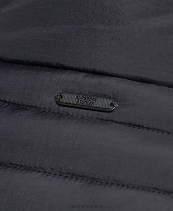 Superdry Gilet căptușit ușor îmbrăcăminte negru bărbați JX0Z4435