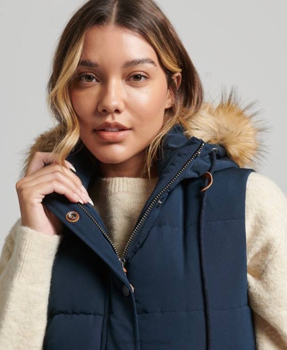 Superdry Gilet everest cu blană artificială îmbrăcăminte marina femei JX0Z3692