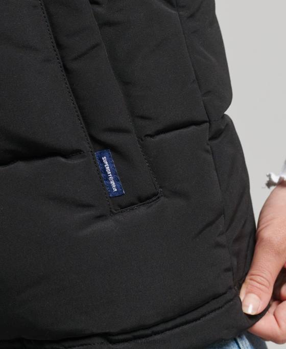 Superdry Gilet everest cu blană artificială îmbrăcăminte negru femei JX0Z3677