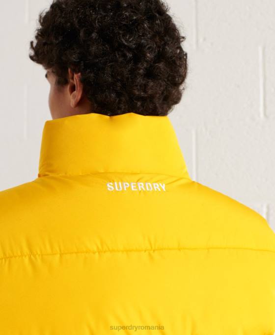 Superdry Gilet sport puf fără glugă îmbrăcăminte galben bărbați JX0Z1156