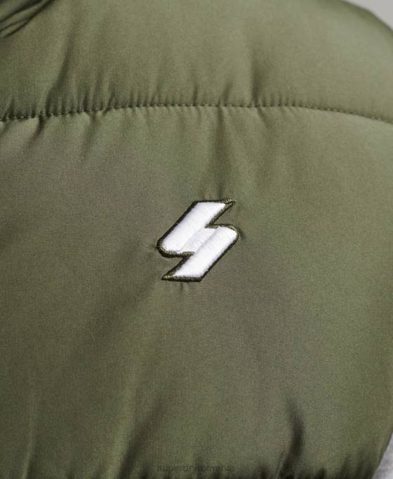 Superdry Gilet sport puf fără glugă îmbrăcăminte kaki bărbați JX0Z990