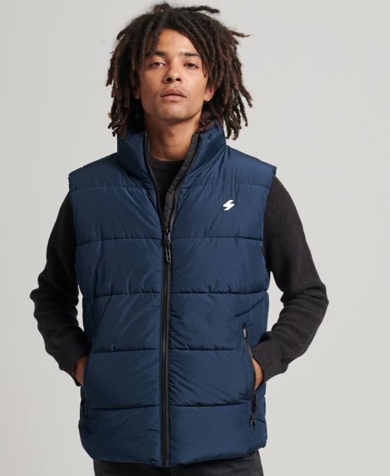 Superdry Gilet sport puf fără glugă îmbrăcăminte marina bărbați JX0Z4446