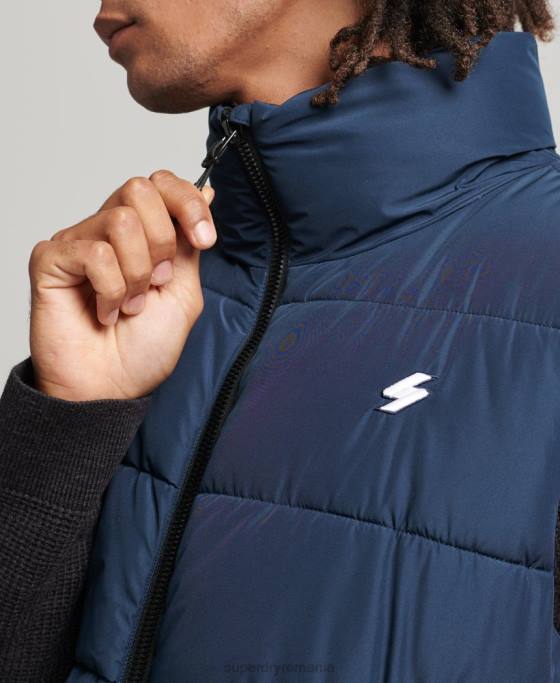 Superdry Gilet sport puf fără glugă îmbrăcăminte marina bărbați JX0Z4446