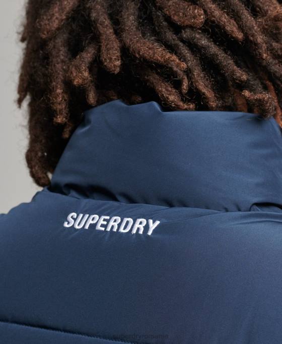 Superdry Gilet sport puf fără glugă îmbrăcăminte marina bărbați JX0Z4446