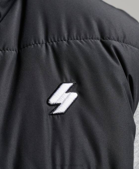 Superdry Gilet sport puf fără glugă îmbrăcăminte negru bărbați JX0Z1102
