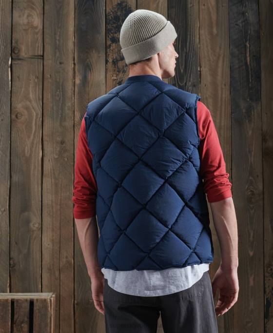 Superdry Gilet uscat din puf de rață ediție limitată îmbrăcăminte albastru bărbați JX0Z4765