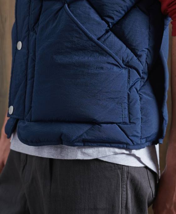 Superdry Gilet uscat din puf de rață ediție limitată îmbrăcăminte albastru bărbați JX0Z4765