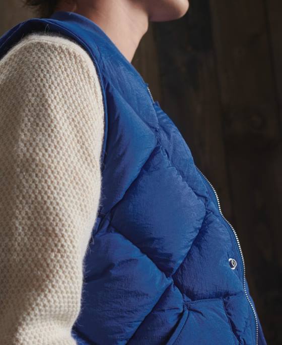 Superdry Gilet uscat din puf de rață ediție limitată îmbrăcăminte albastru bărbați JX0Z4766