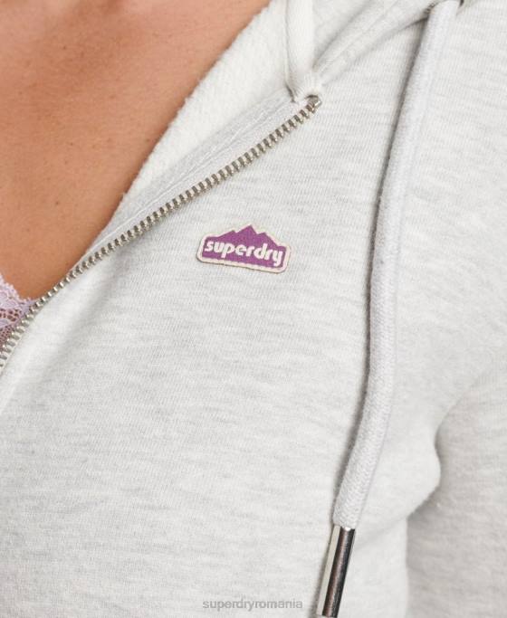 Superdry Hanorac cu fermoar teren din anii \90 îmbrăcăminte gri deschis femei JX0Z6057