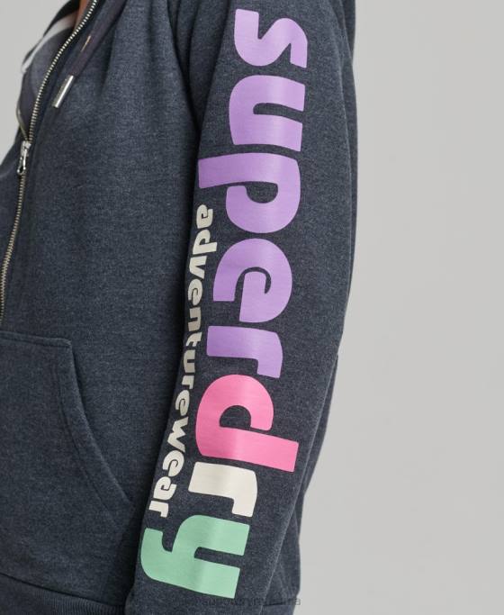 Superdry Hanorac cu fermoar teren din anii \90 îmbrăcăminte marina femei JX0Z6058
