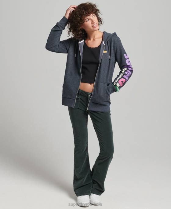 Superdry Hanorac cu fermoar teren din anii \90 îmbrăcăminte marina femei JX0Z6058