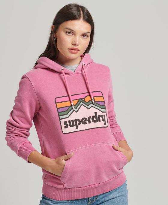 Superdry Hanorac grafic teren anilor 90 îmbrăcăminte roz femei JX0Z5749