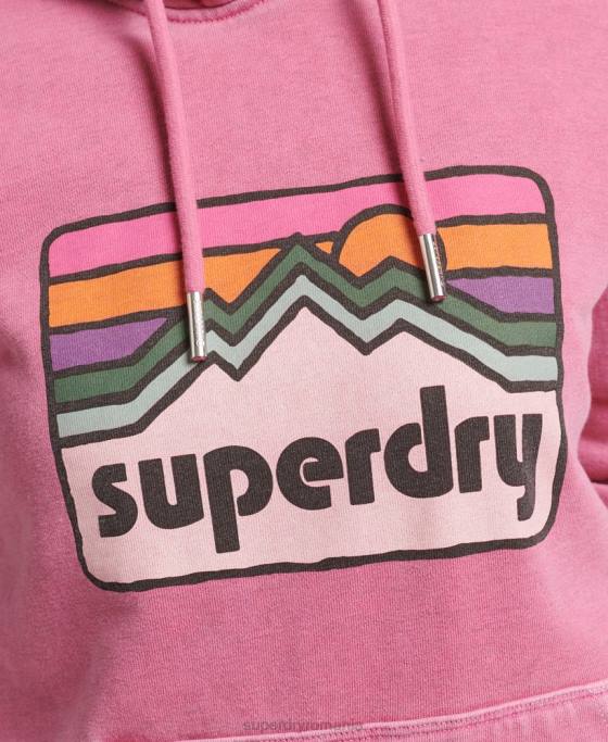 Superdry Hanorac grafic teren anilor 90 îmbrăcăminte roz femei JX0Z5749