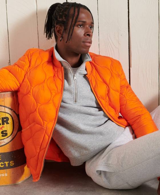 Superdry Hanorac henley cu fermoar brodat cu logo vintage îmbrăcăminte gri bărbați JX0Z779