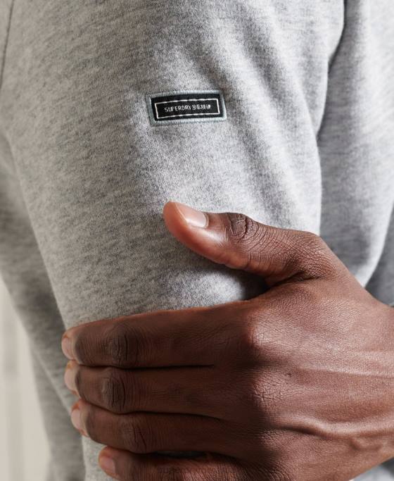 Superdry Hanorac henley cu fermoar brodat cu logo vintage îmbrăcăminte gri bărbați JX0Z779