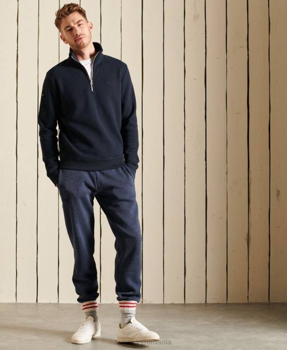 Superdry Hanorac henley cu fermoar brodat cu logo vintage îmbrăcăminte marina bărbați JX0Z5038