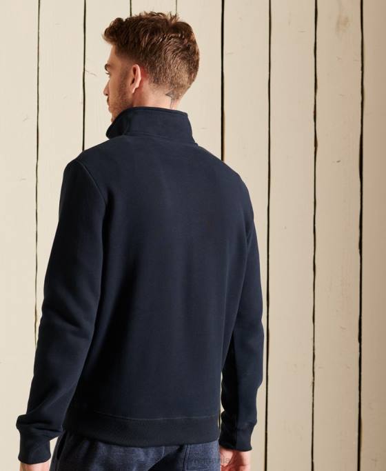 Superdry Hanorac henley cu fermoar brodat cu logo vintage îmbrăcăminte marina bărbați JX0Z5038