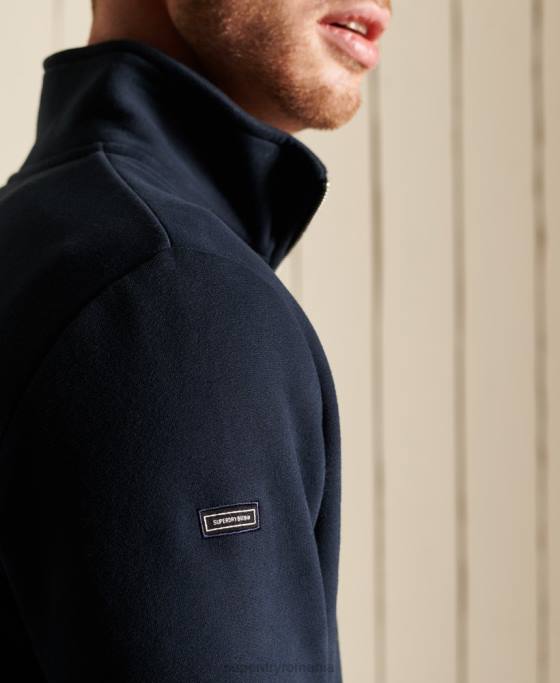 Superdry Hanorac henley cu fermoar brodat cu logo vintage îmbrăcăminte marina bărbați JX0Z5038